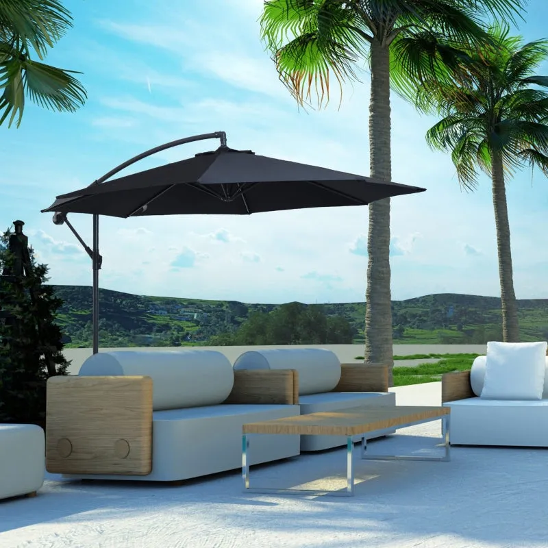 10' Hanging Outdoor Patio Umbrella - Black