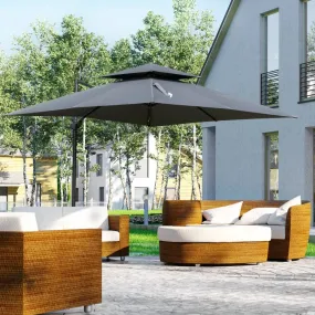10x10ft. Square Cantilever Offset 360° Rotatable Umbrella - Charcoal Gray