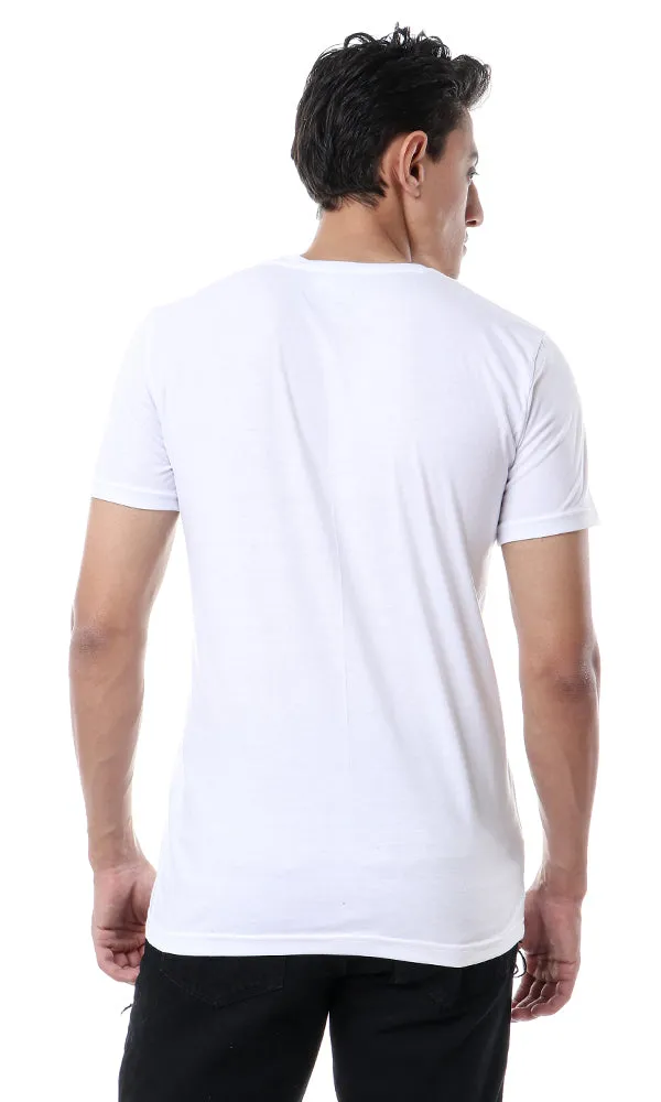 56877 Printed "Be Strong Be Brave" Cotton T-Shirt - White