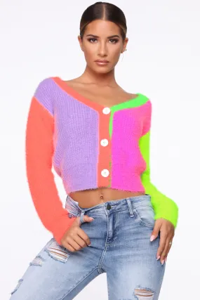 Angelica Color Block Cardigan - Multi Color