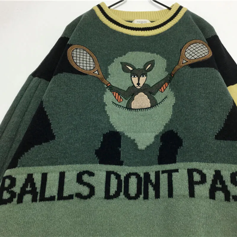 Balls Don't Pass Kangaroo Retro Sweater