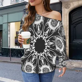 Batwing Long Sleeve Sweater Frosty Reeds Black & White