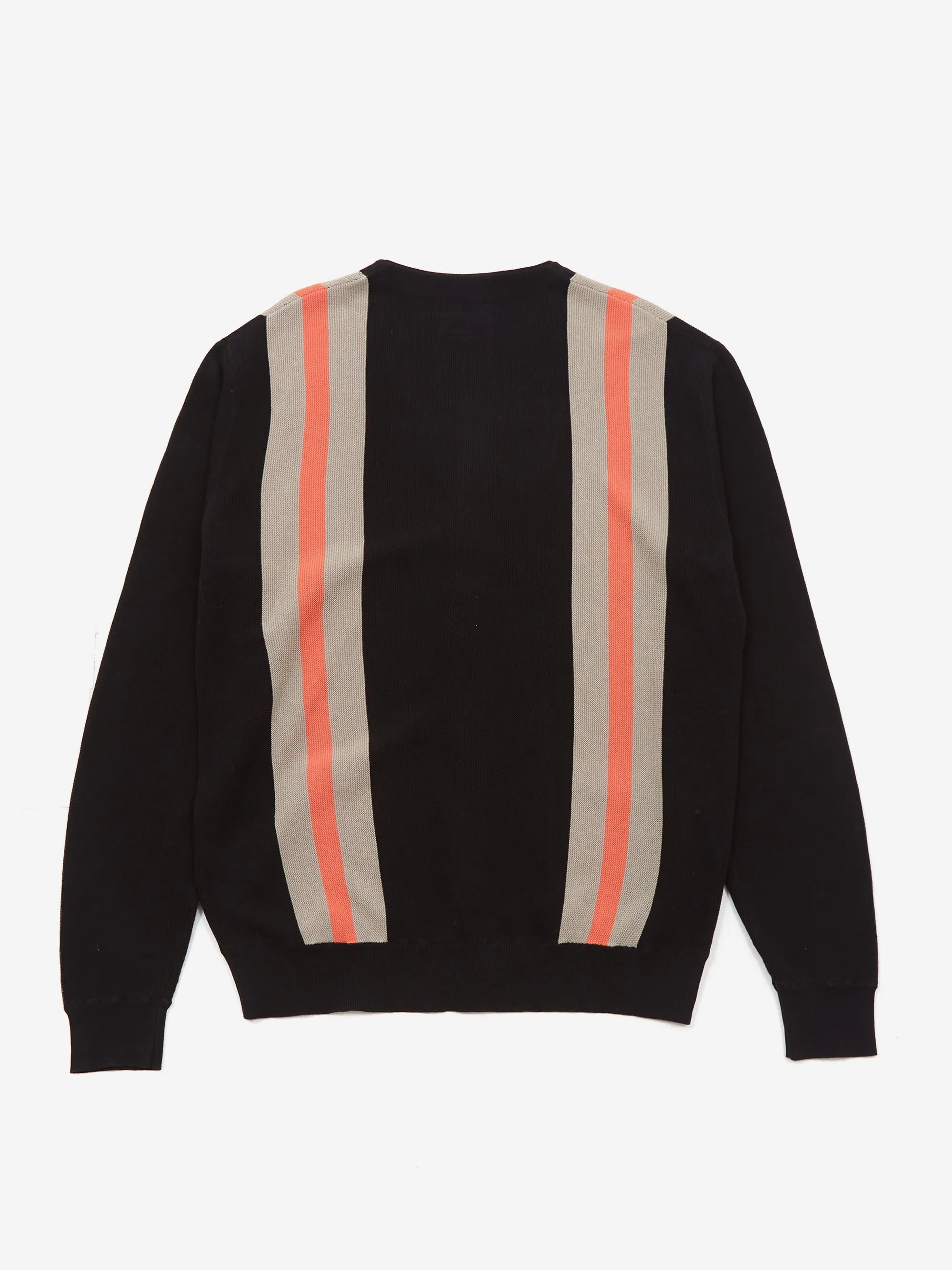 Beams Plus Stripe Jacquard Cardigan - Black