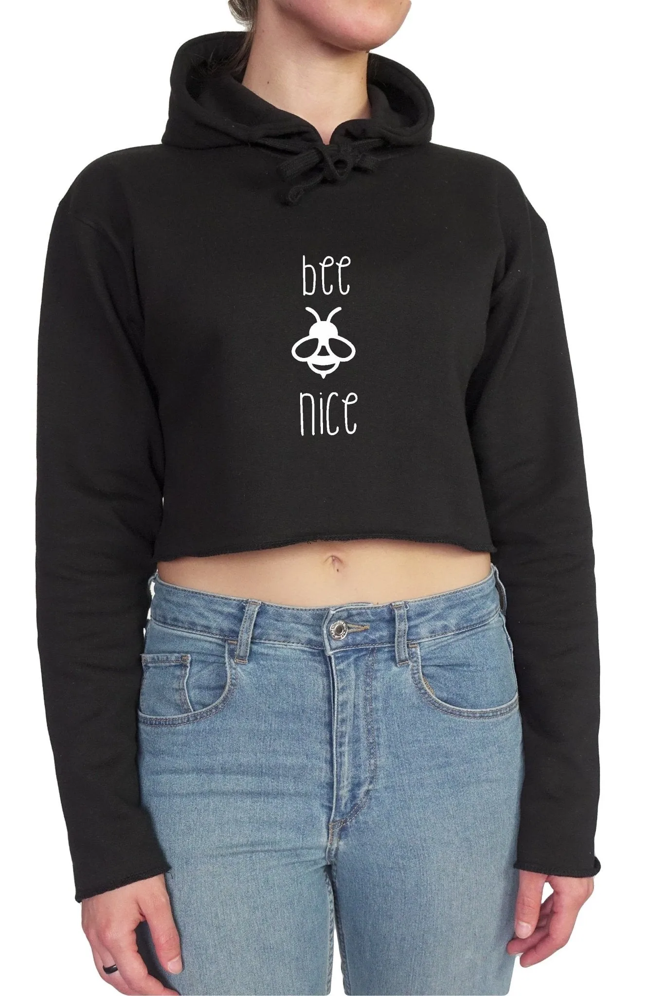 BEE NICE || Organic Cotton || Crop Hoodie