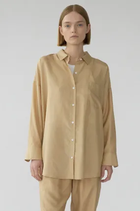 BIANCA POCKET SHIRT - IRISH CREAM - RECYCLED SILK/SILK