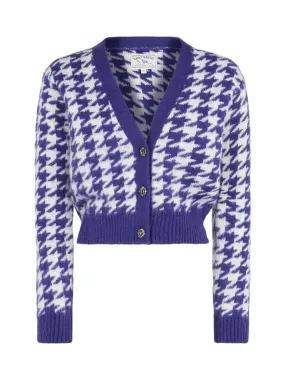 Cardigan crop da donna con bottoni gioiello