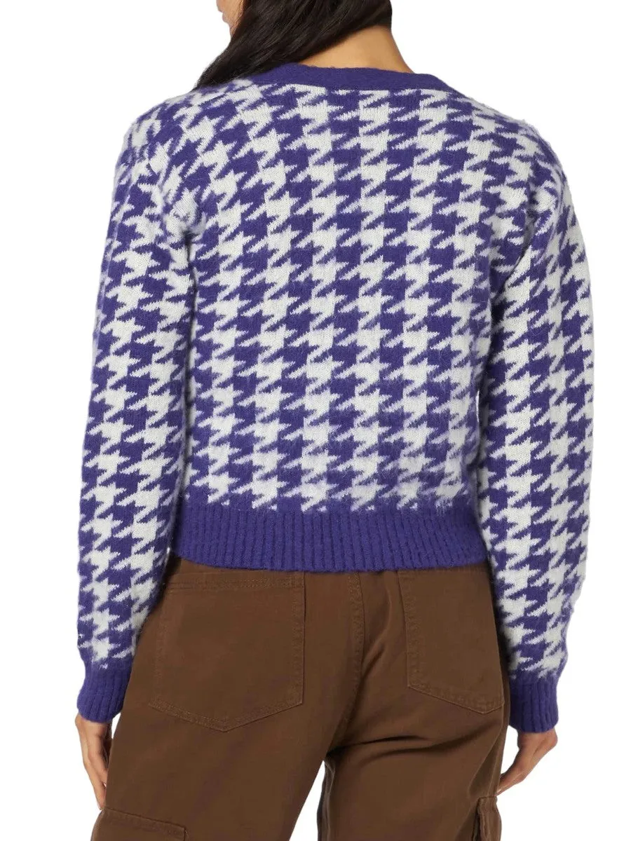 Cardigan crop da donna con bottoni gioiello