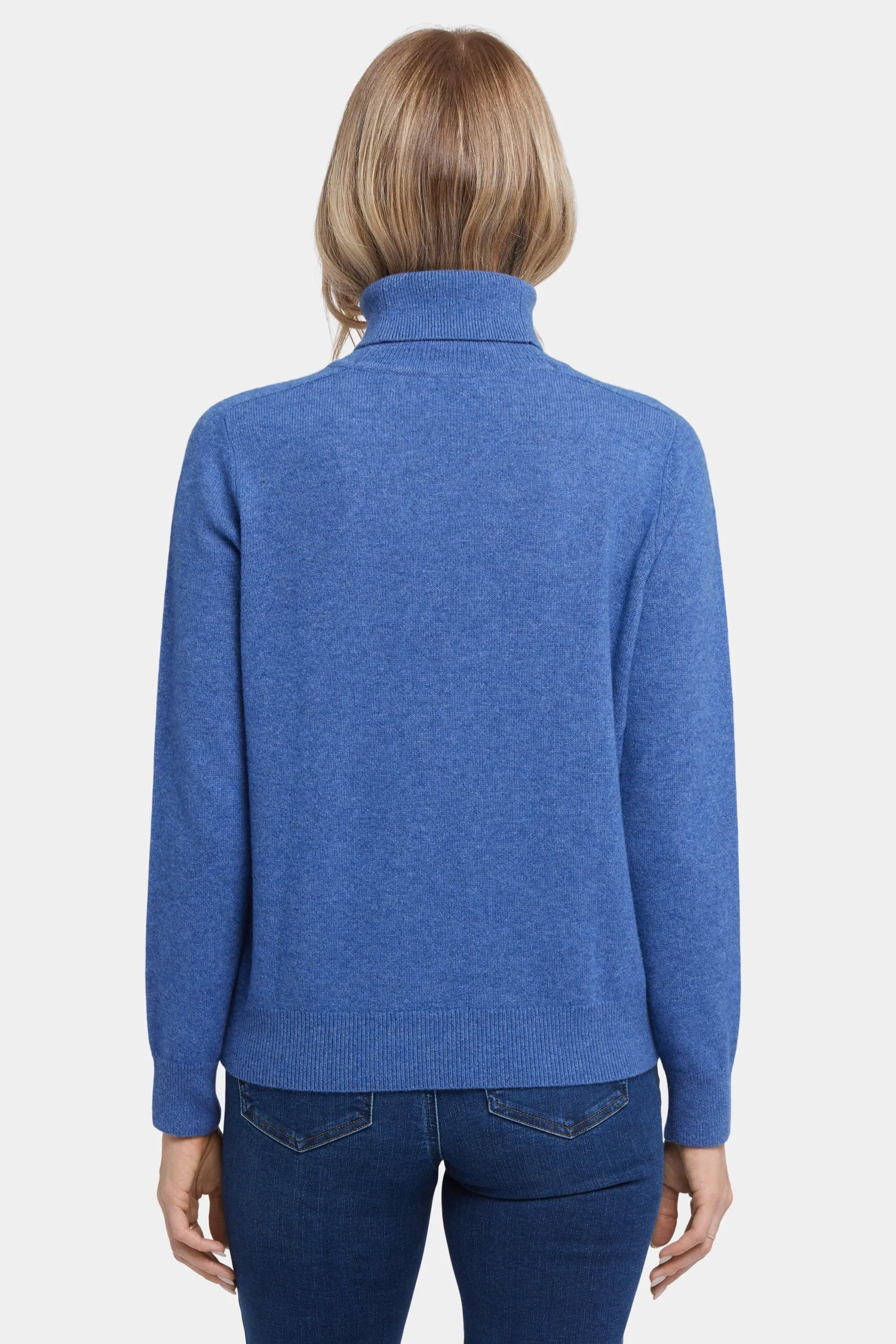 Cashmere Turtleneck Sweater - Heather Blue