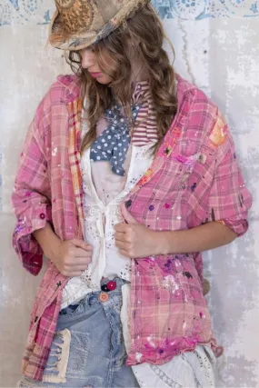 CHECK BOYFRIEND SHIRT TOP 1422