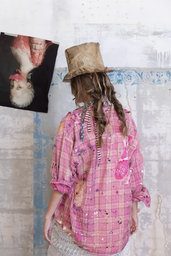 CHECK BOYFRIEND SHIRT TOP 1422