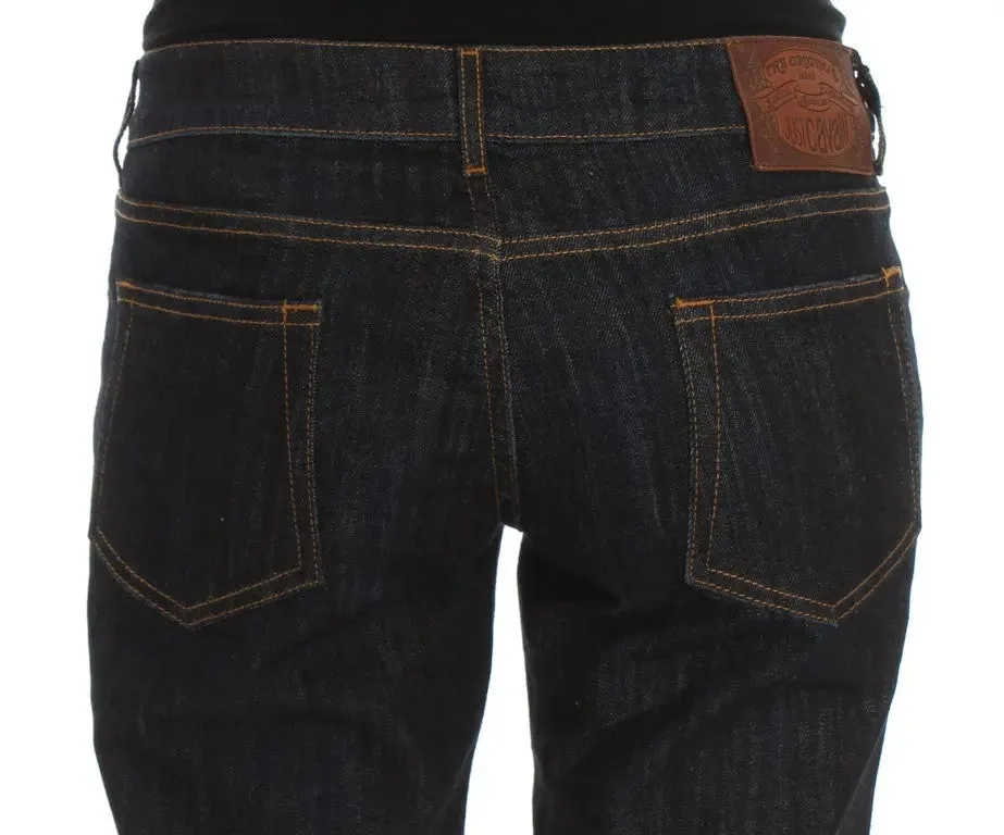 Chic Blue Straight Fit Designer Jeans