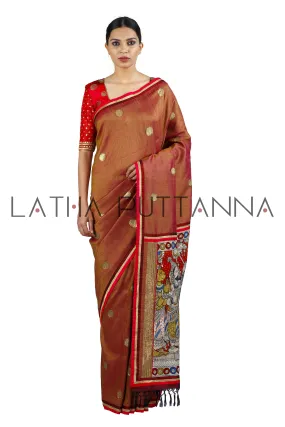 Chola – Heritage Rust Raw Silk Saree