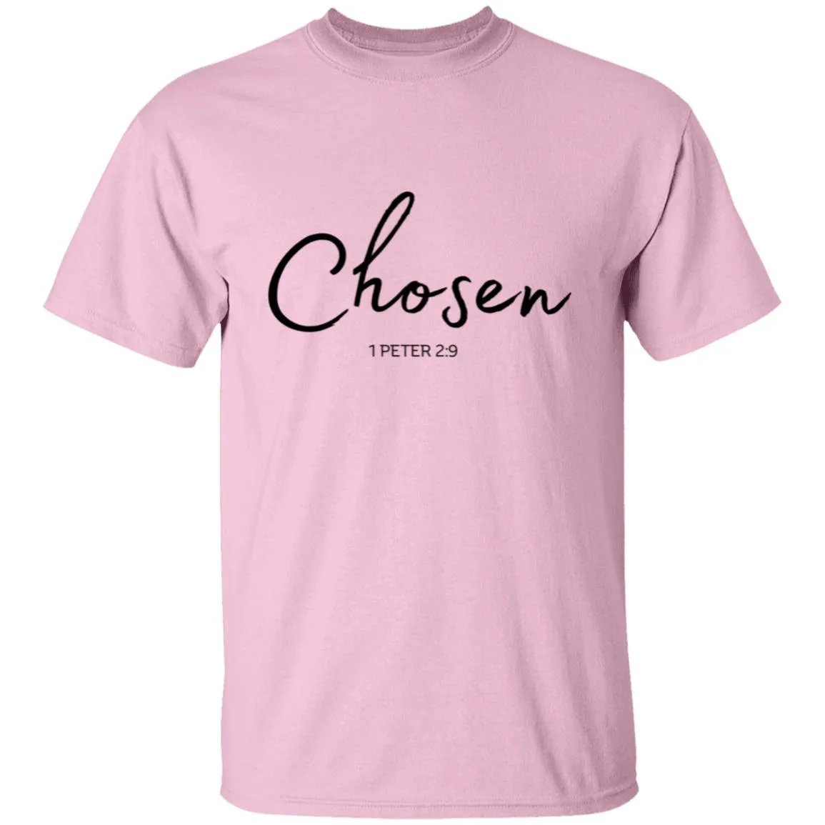 Chosen (2) Chosen (1 Peter 5:9) T-Shirt Words of Faith Series (Black Text)