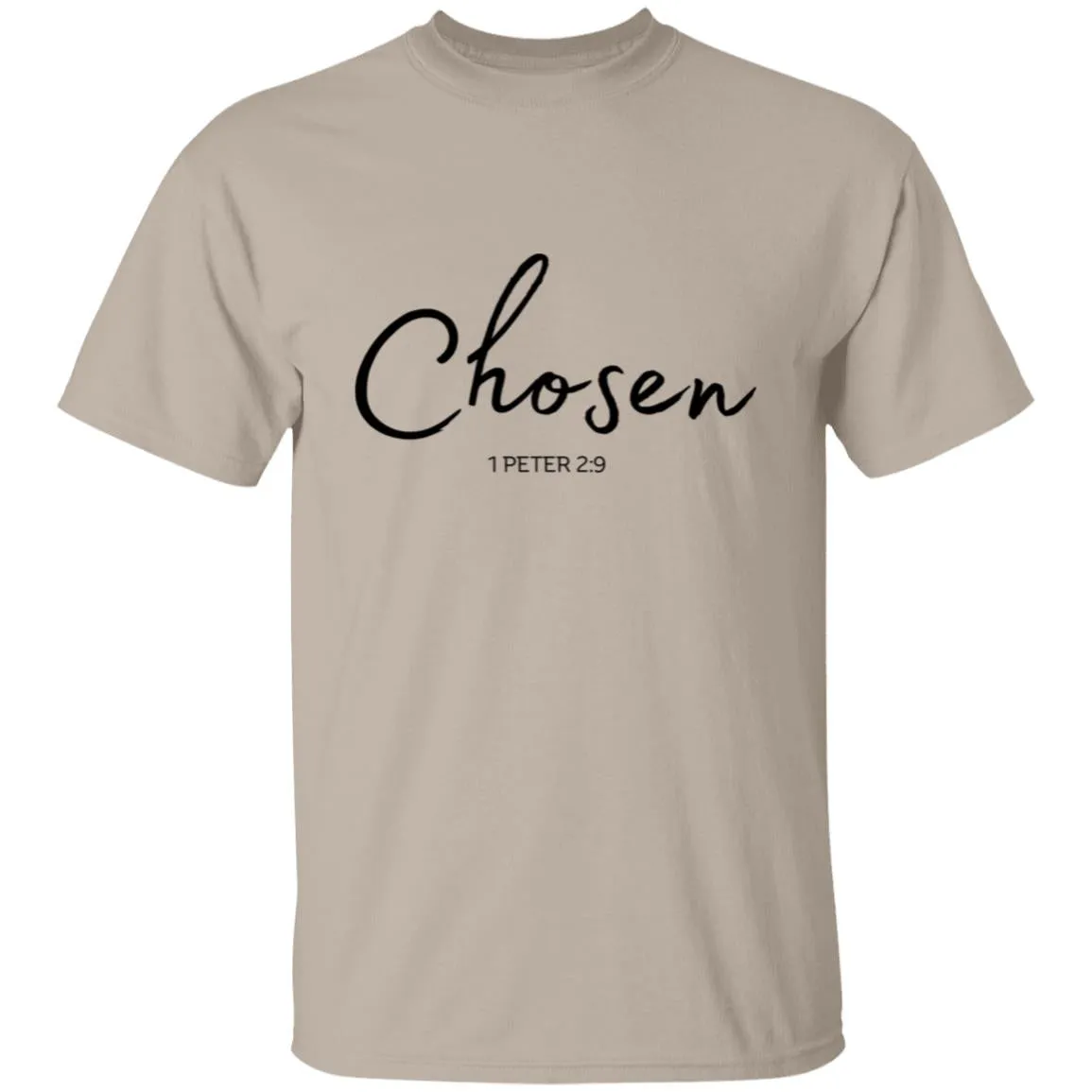 Chosen (2) Chosen (1 Peter 5:9) T-Shirt Words of Faith Series (Black Text)