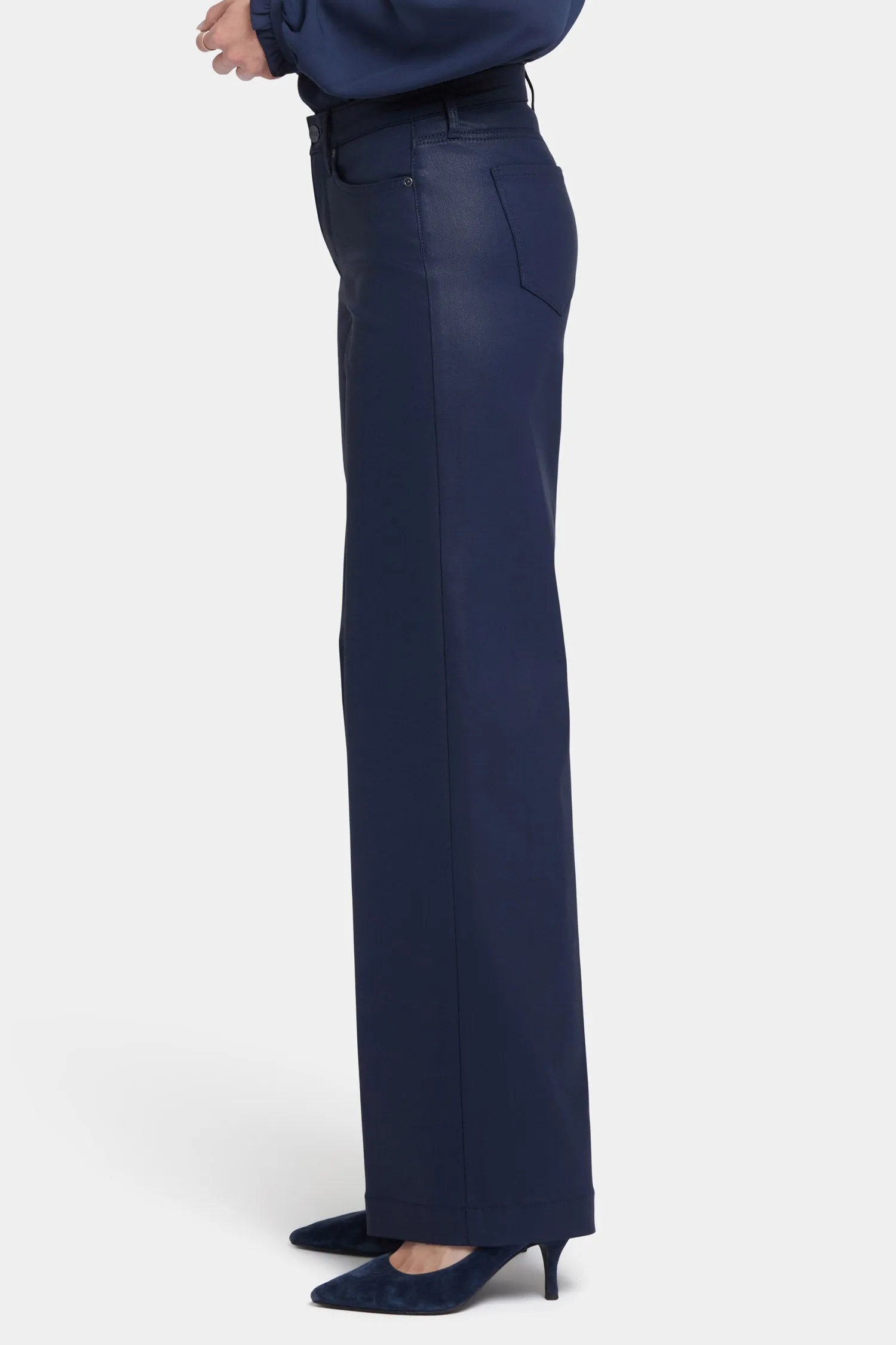 Coated Teresa Wide Leg Jeans - Starless Sky Coated
