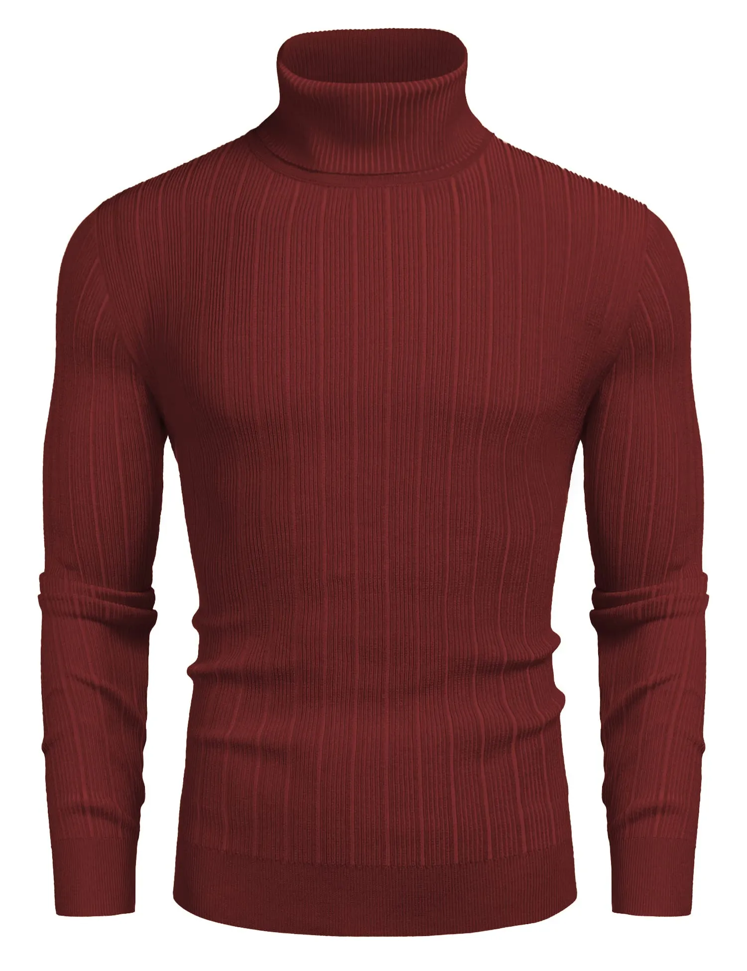 COOFANDY Men's Slim Fit Turtleneck Sweater Ribbed Knitted High Neck Pullover Sweaters