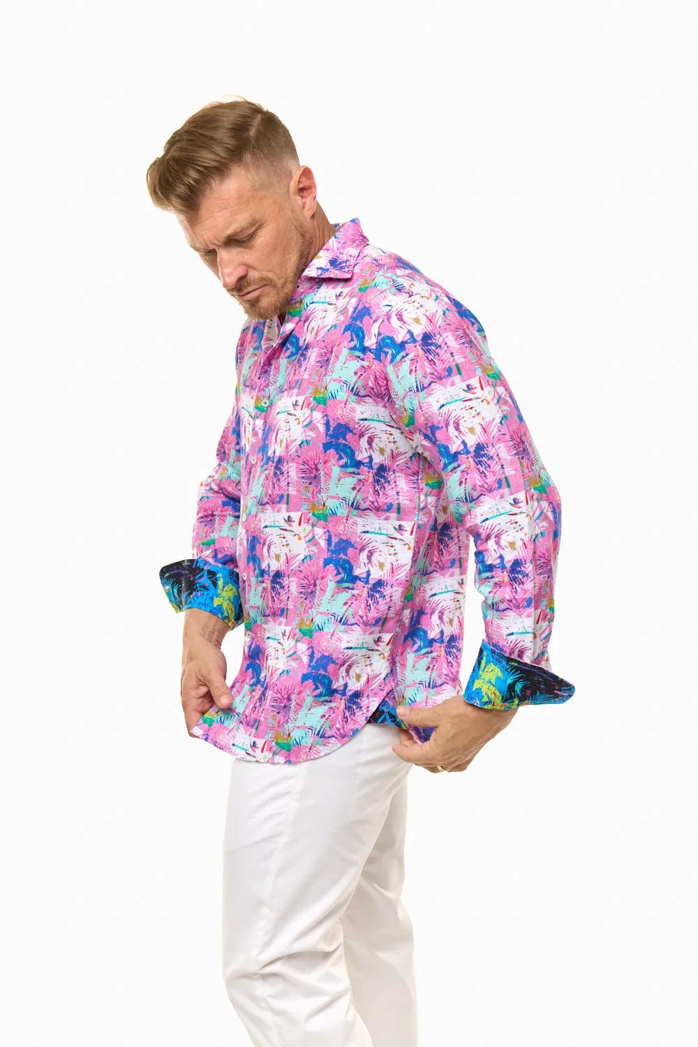 CORFU LINEN SHIRT PINK