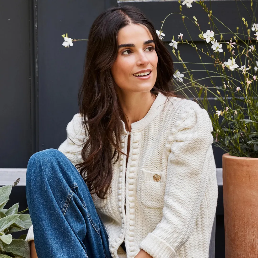Cotton Blend Knit Jacket