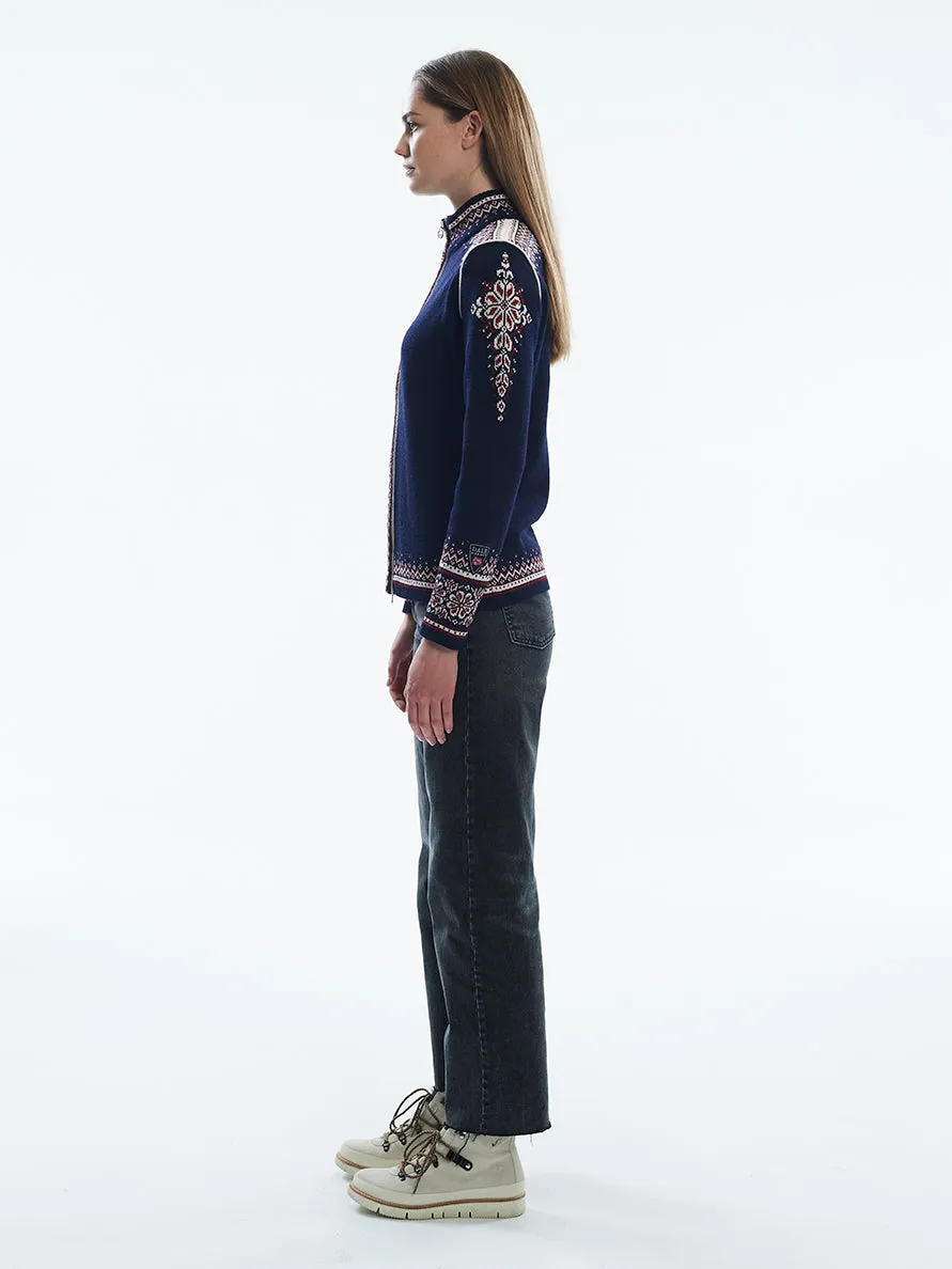 Navy Womens 140th Anniversary Jacket by Dale of Norway