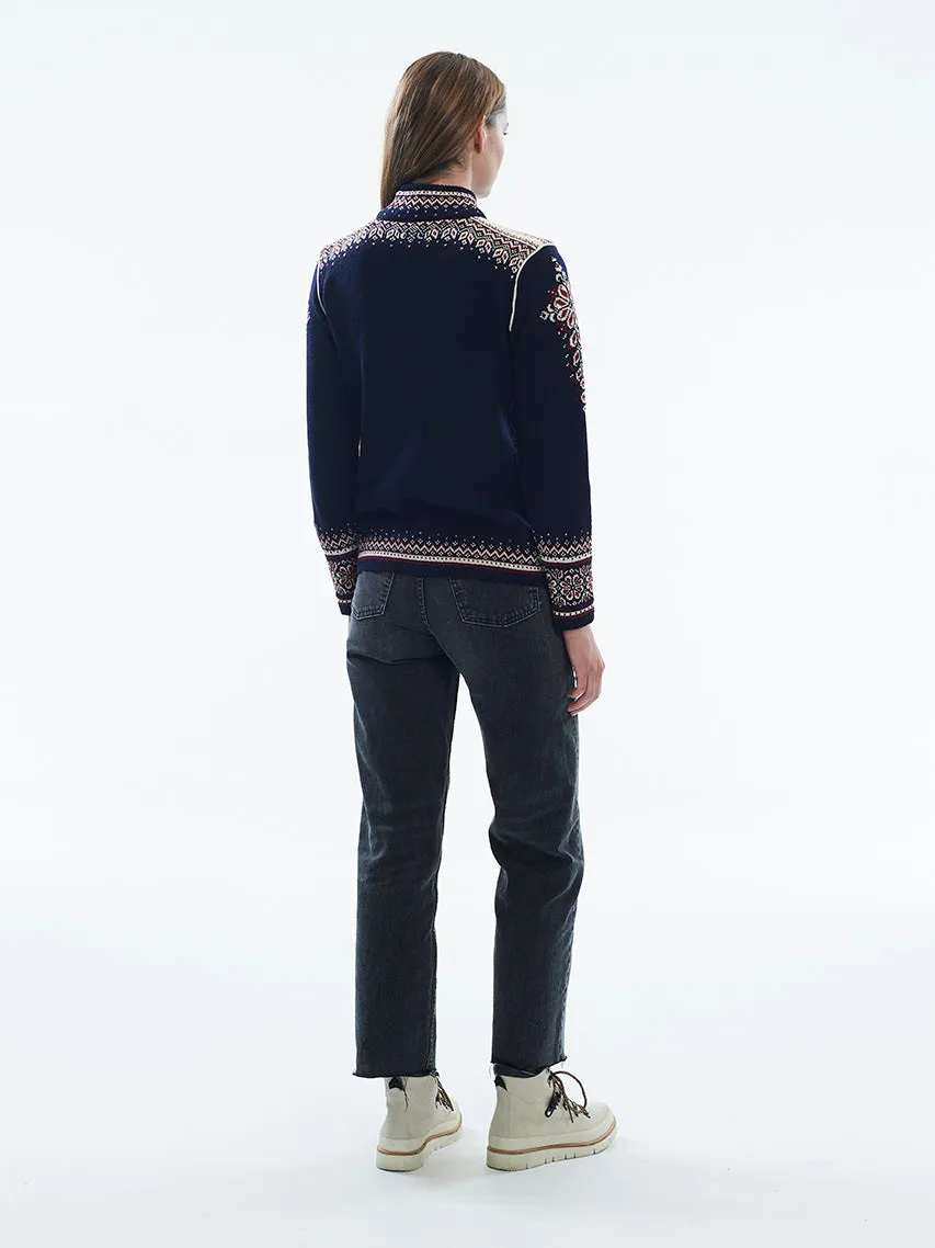 Navy Womens 140th Anniversary Jacket by Dale of Norway