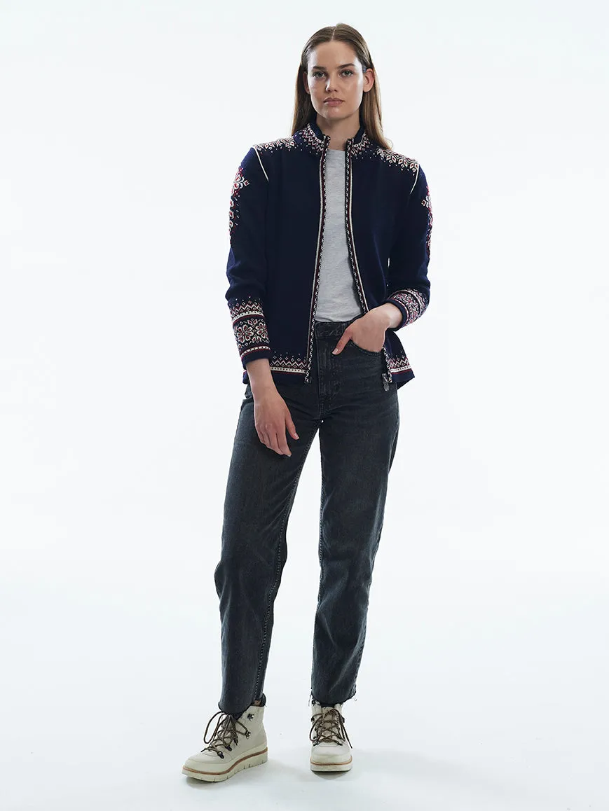 Navy Womens 140th Anniversary Jacket by Dale of Norway