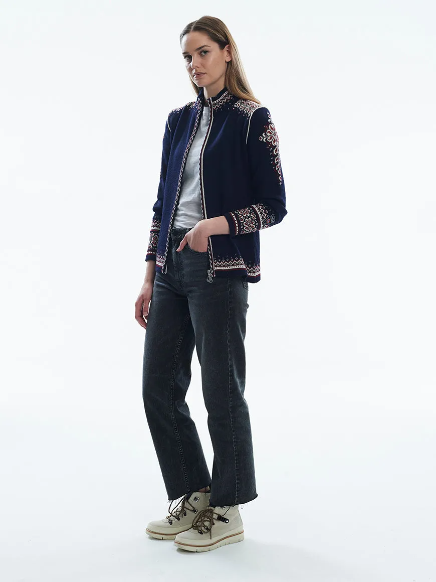 Navy Womens 140th Anniversary Jacket by Dale of Norway
