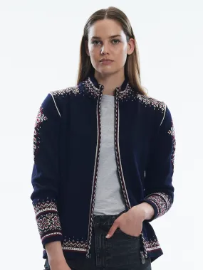 Navy Womens 140th Anniversary Jacket by Dale of Norway