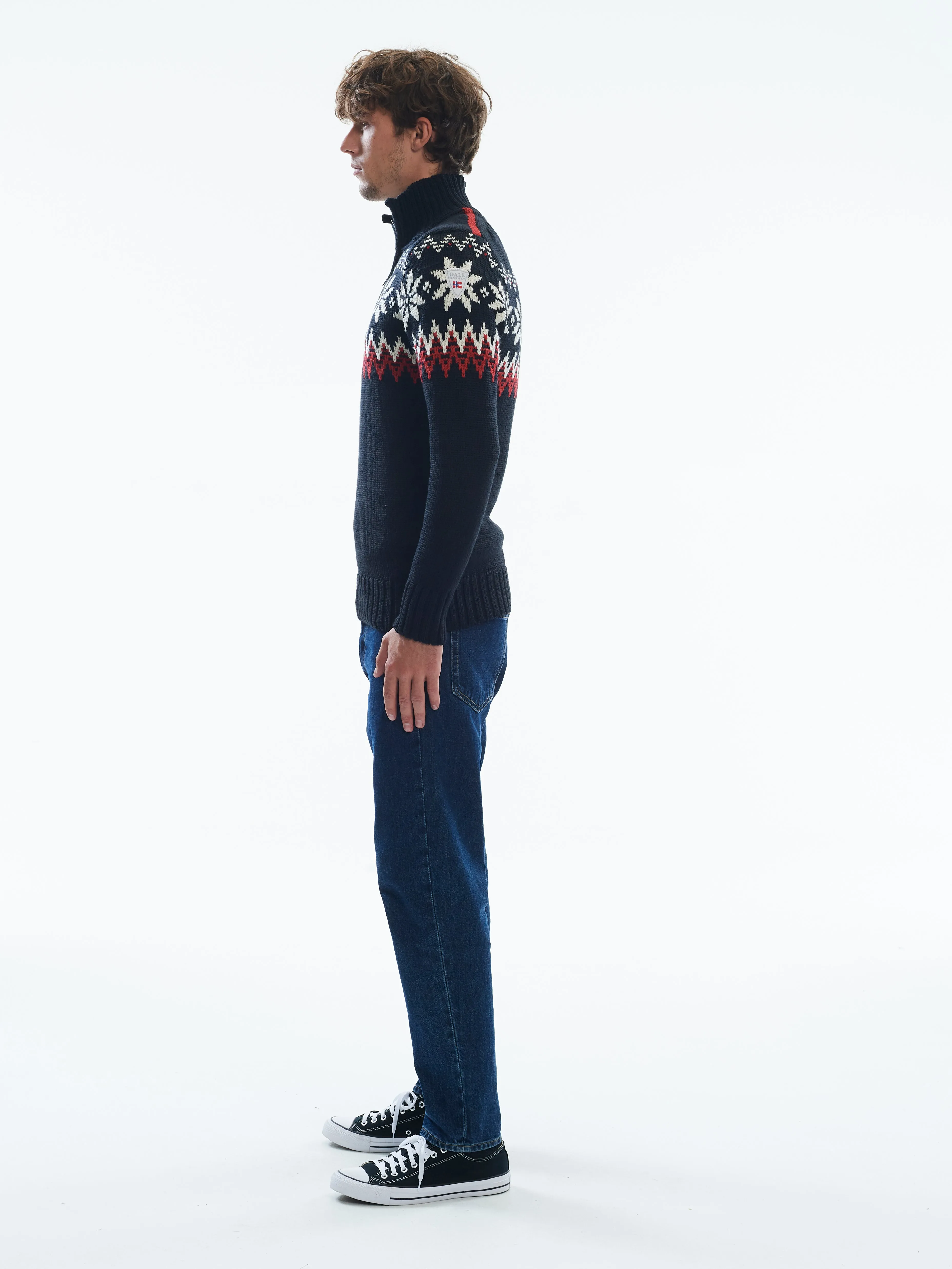 Dale of Norway - Myking Men's Sweater - Black/Raspberry