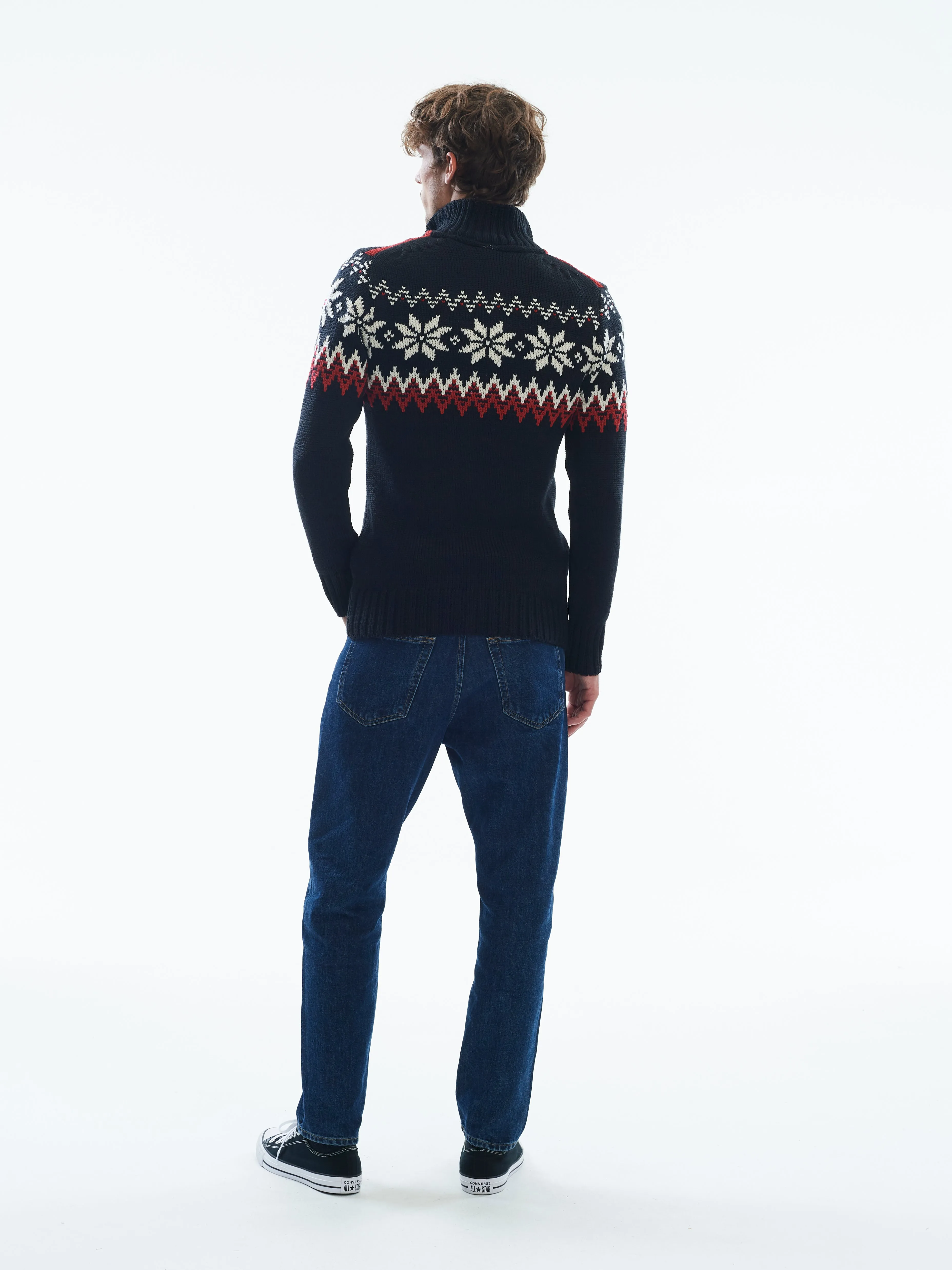 Dale of Norway - Myking Men's Sweater - Black/Raspberry