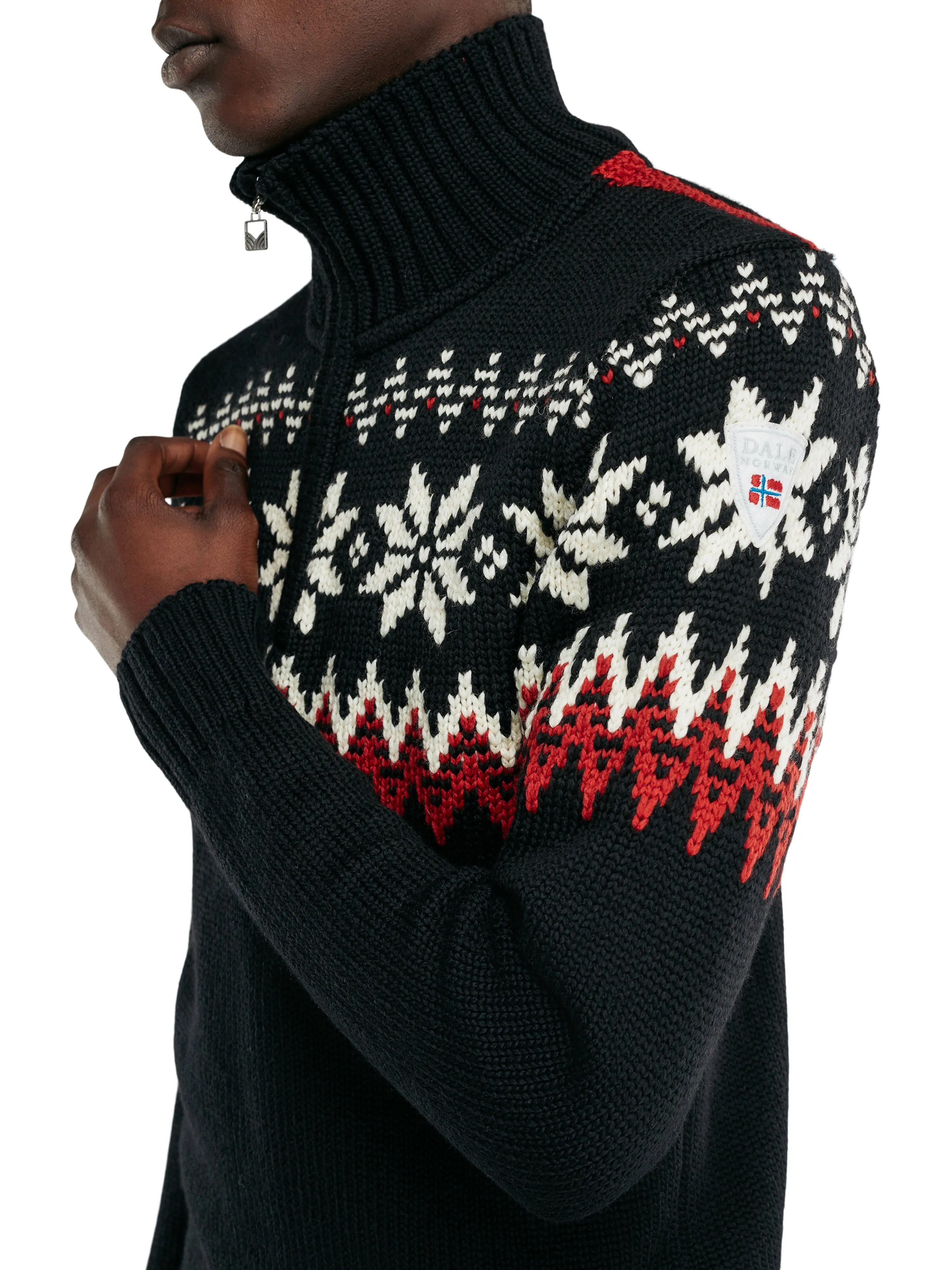 Dale of Norway - Myking Men's Sweater - Black/Raspberry
