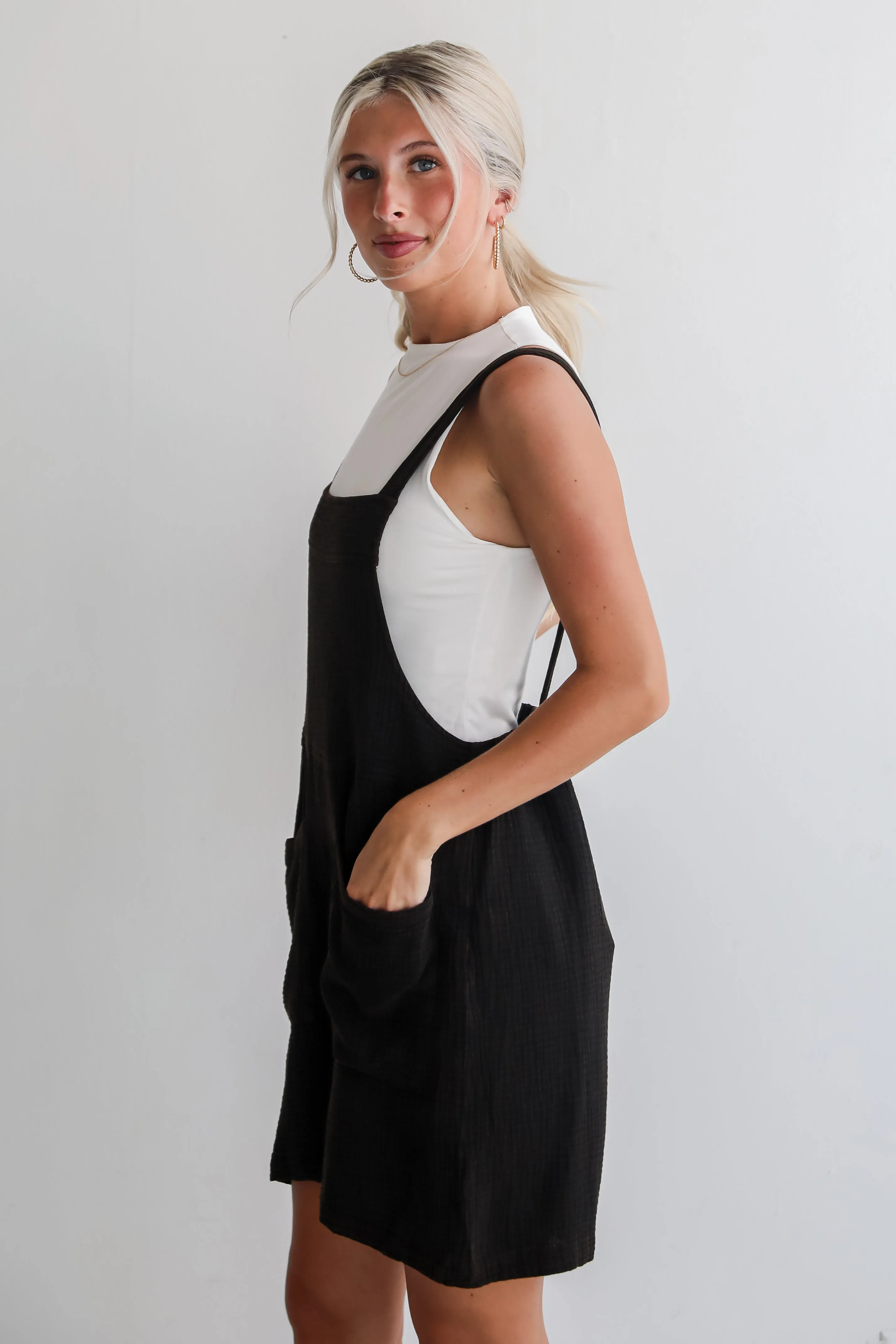 Desired Impression Black Linen Romper - DU DEAL