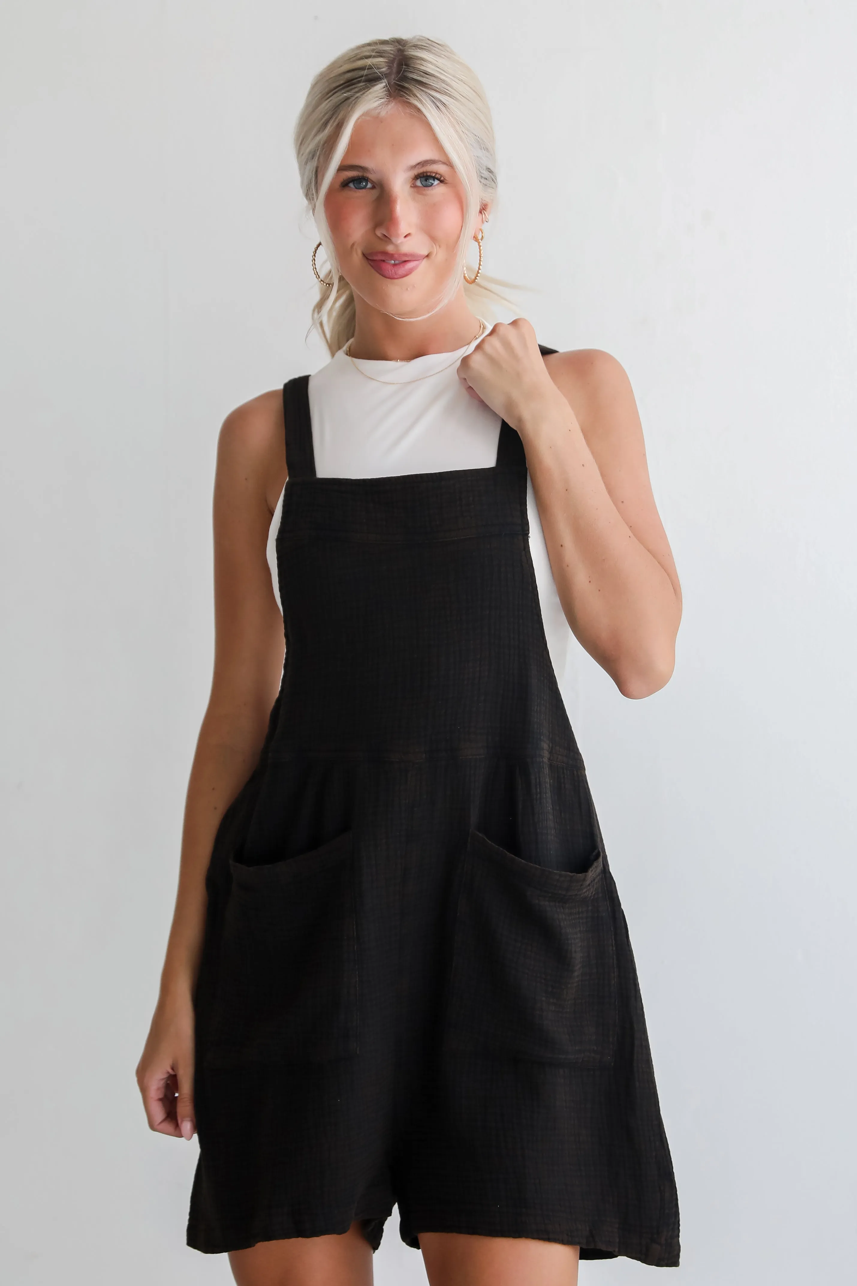 Desired Impression Black Linen Romper - DU DEAL