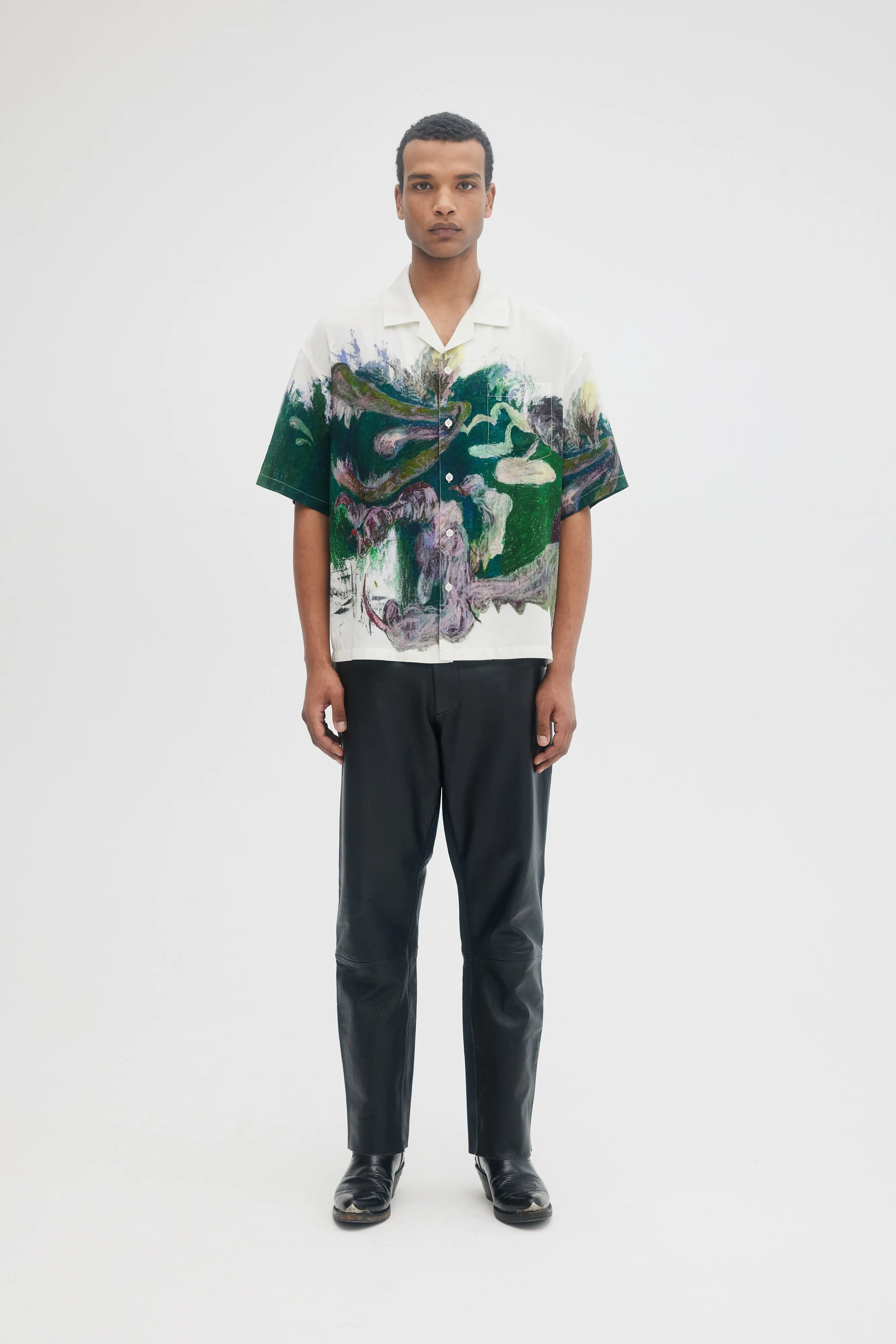 DOMREBEL Pondscum Camp Collar Shirt - Ivory