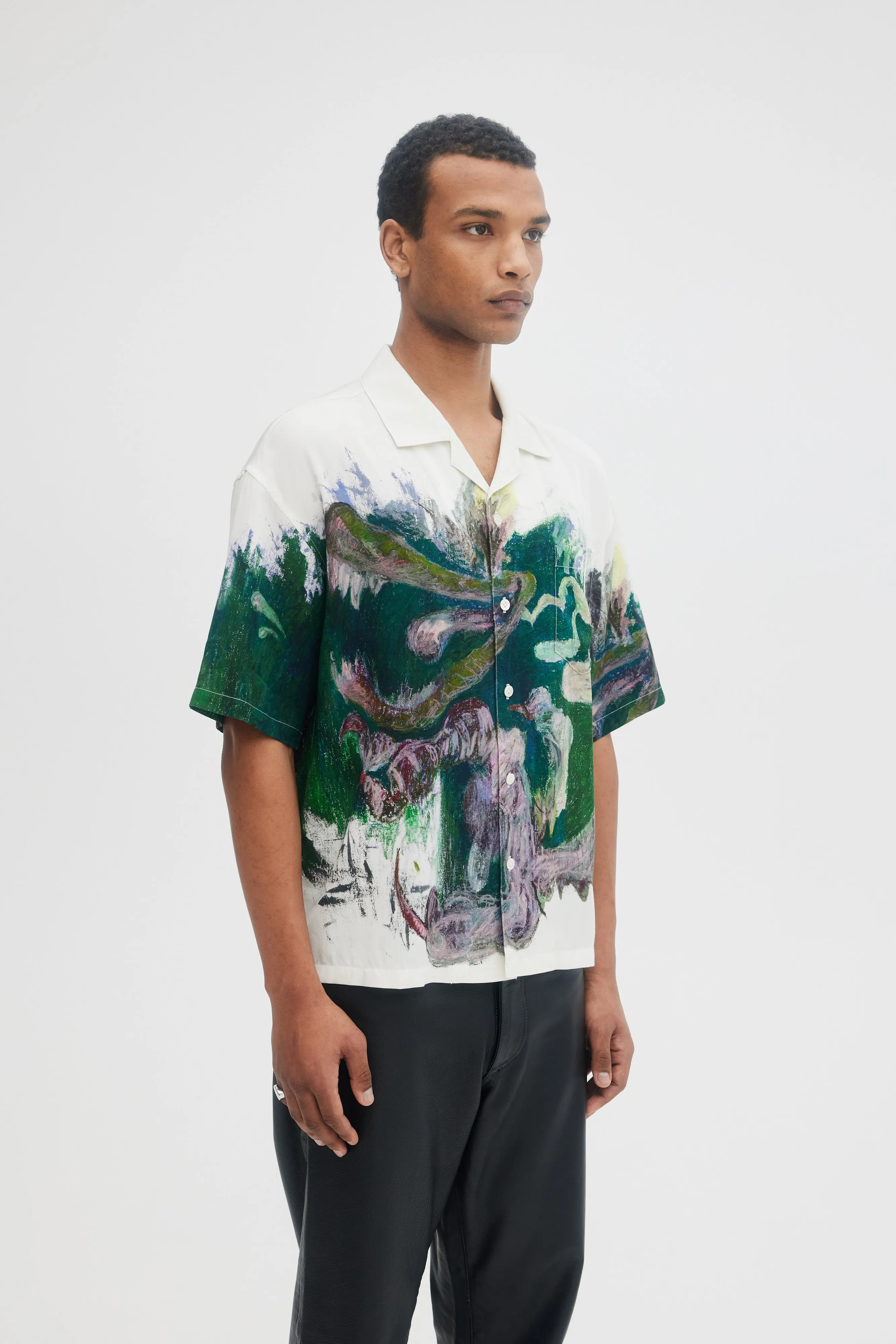 DOMREBEL Pondscum Camp Collar Shirt - Ivory