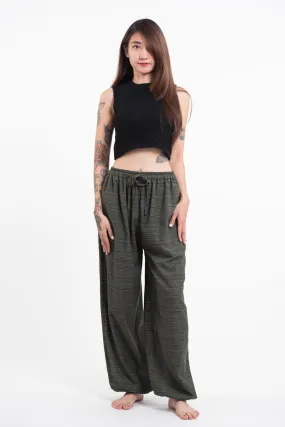 Drawstring Pinstripe Women's Pants in Green