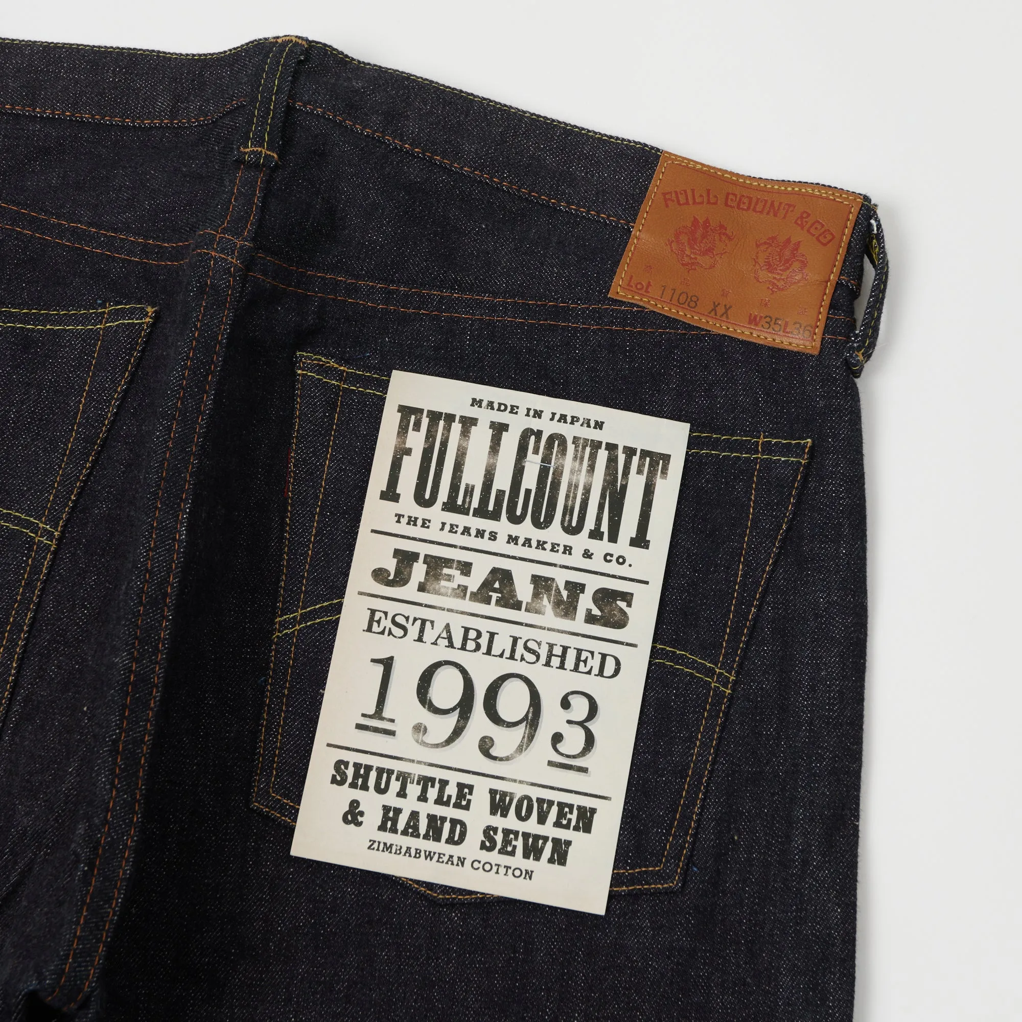 Full Count 1108XX 15.5oz Regular Straight Jean - Raw