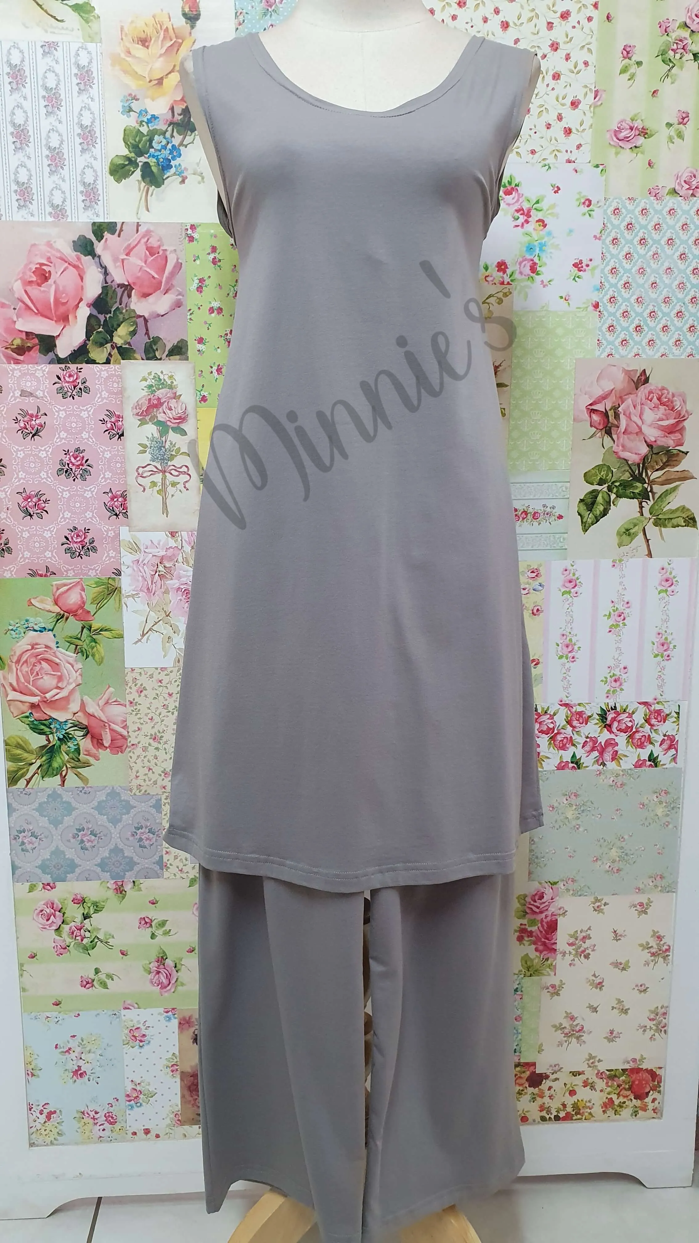 Grey 3-Piece 3/4 Pants Set CH060
