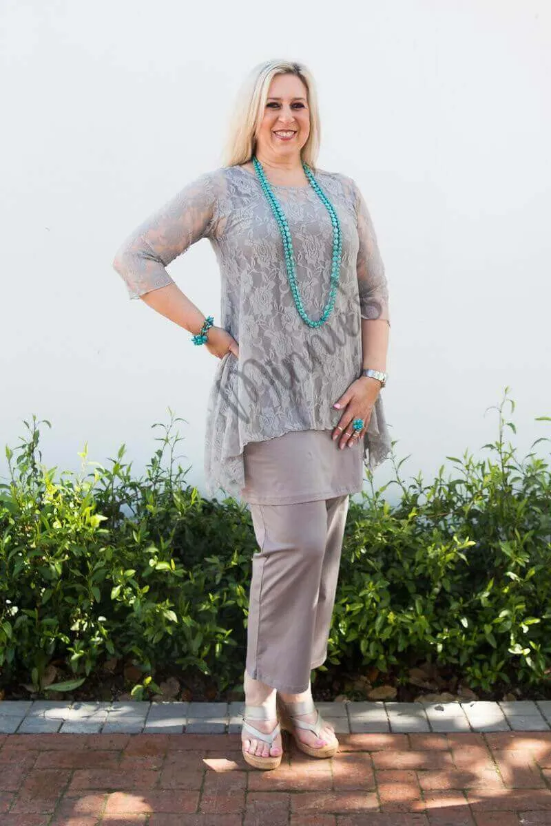 Grey 3-Piece 3/4 Pants Set CH060
