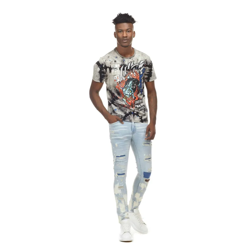 Heavy Fray Jeans - Mercer Blue