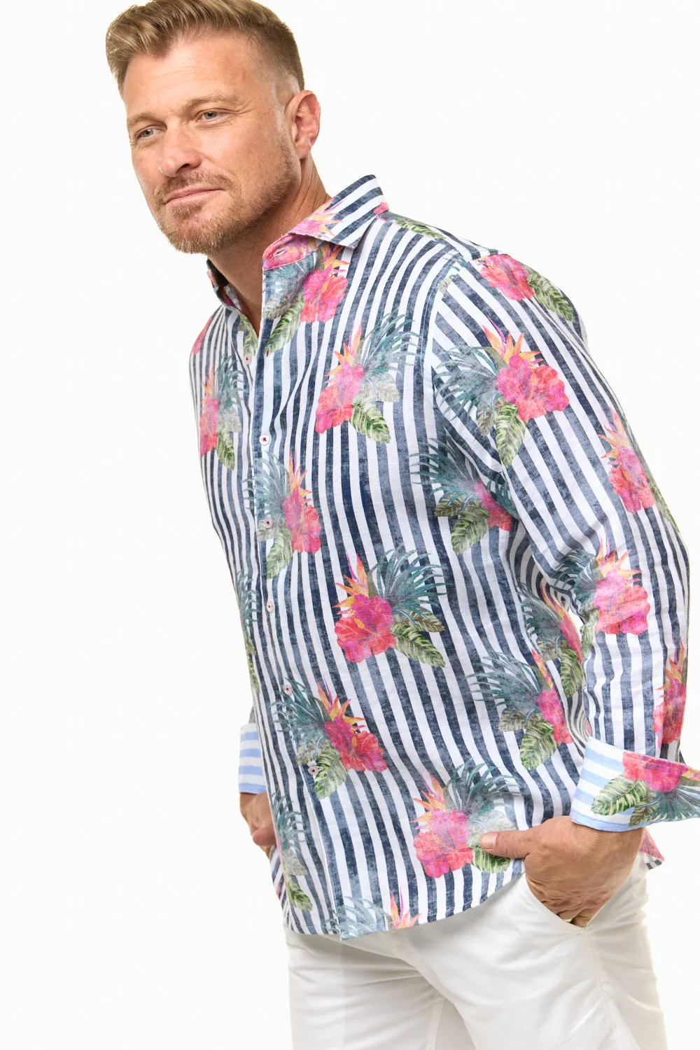 HIBISCUS LINEN SHIRT
