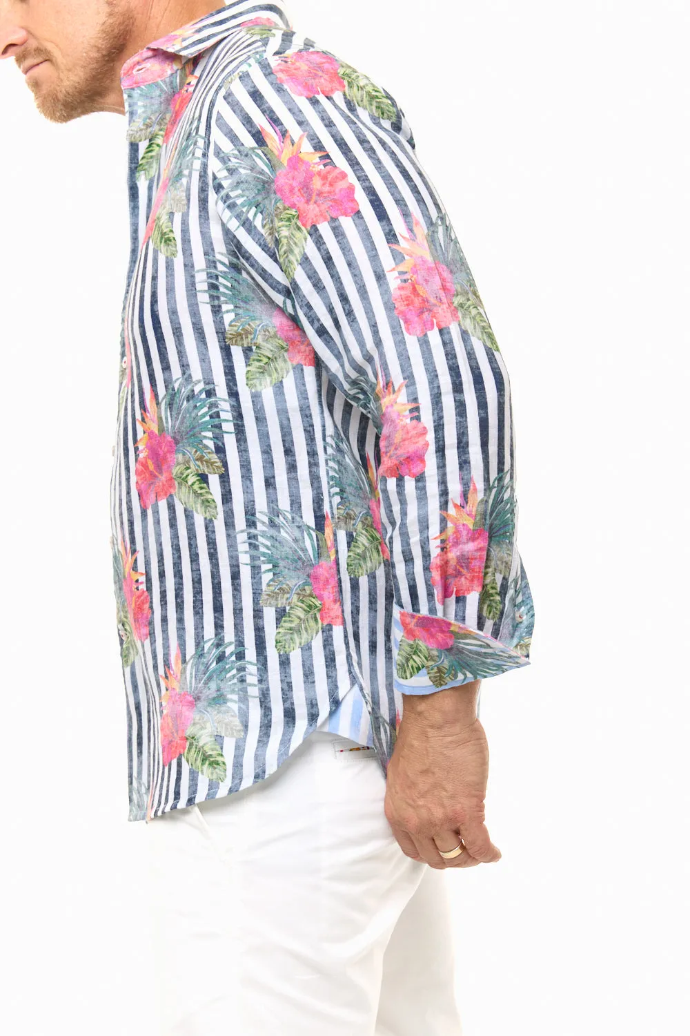 HIBISCUS LINEN SHIRT