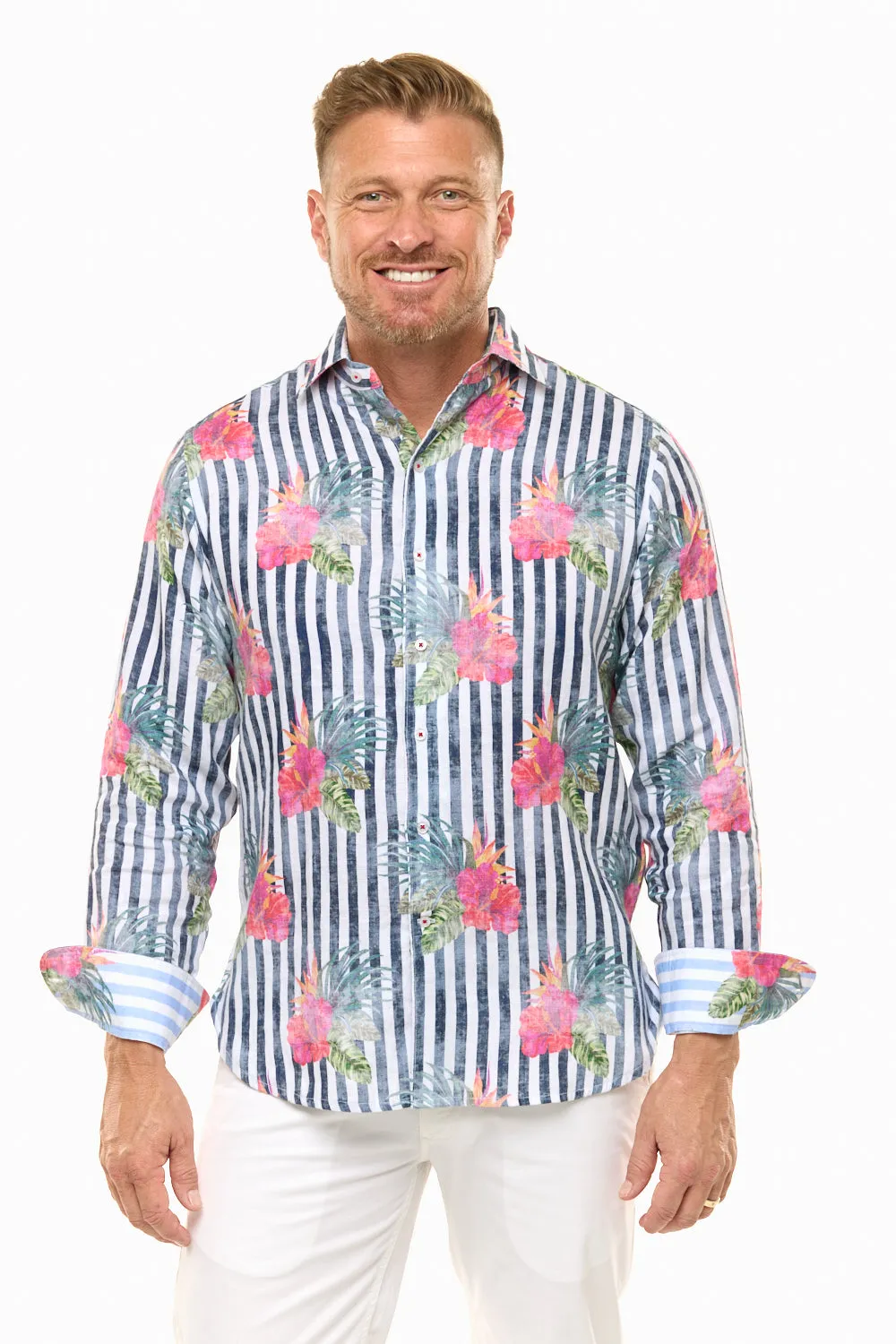 HIBISCUS LINEN SHIRT