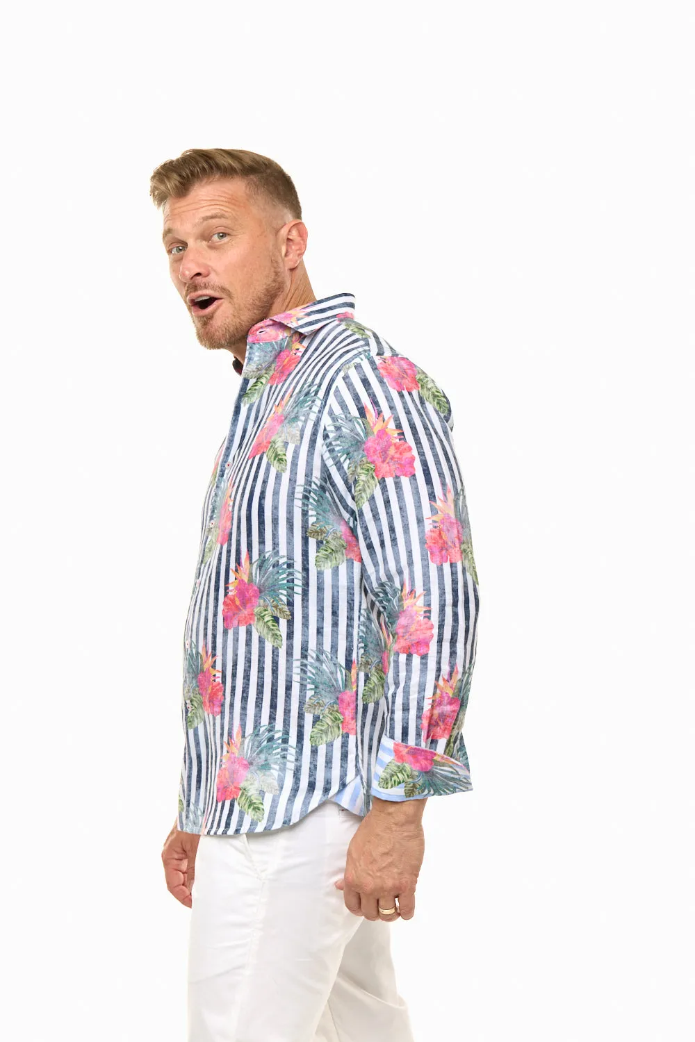 HIBISCUS LINEN SHIRT