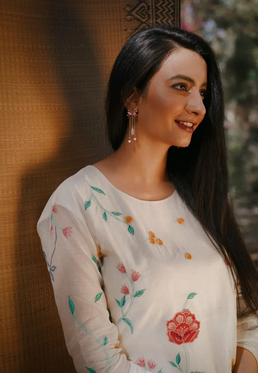 Ivory Applique Kurta Set