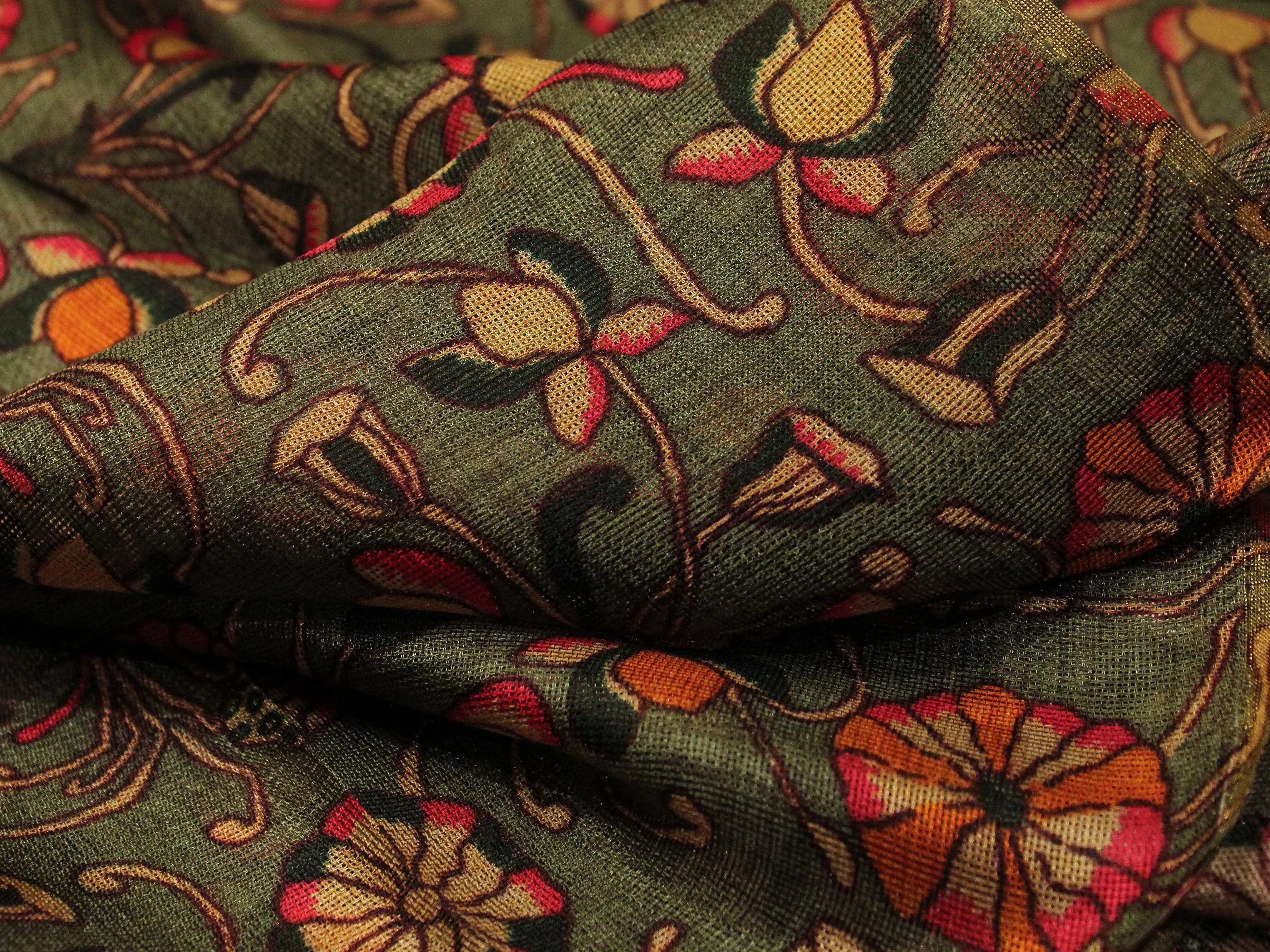 Jute Chanderi Silk Digital Canvas