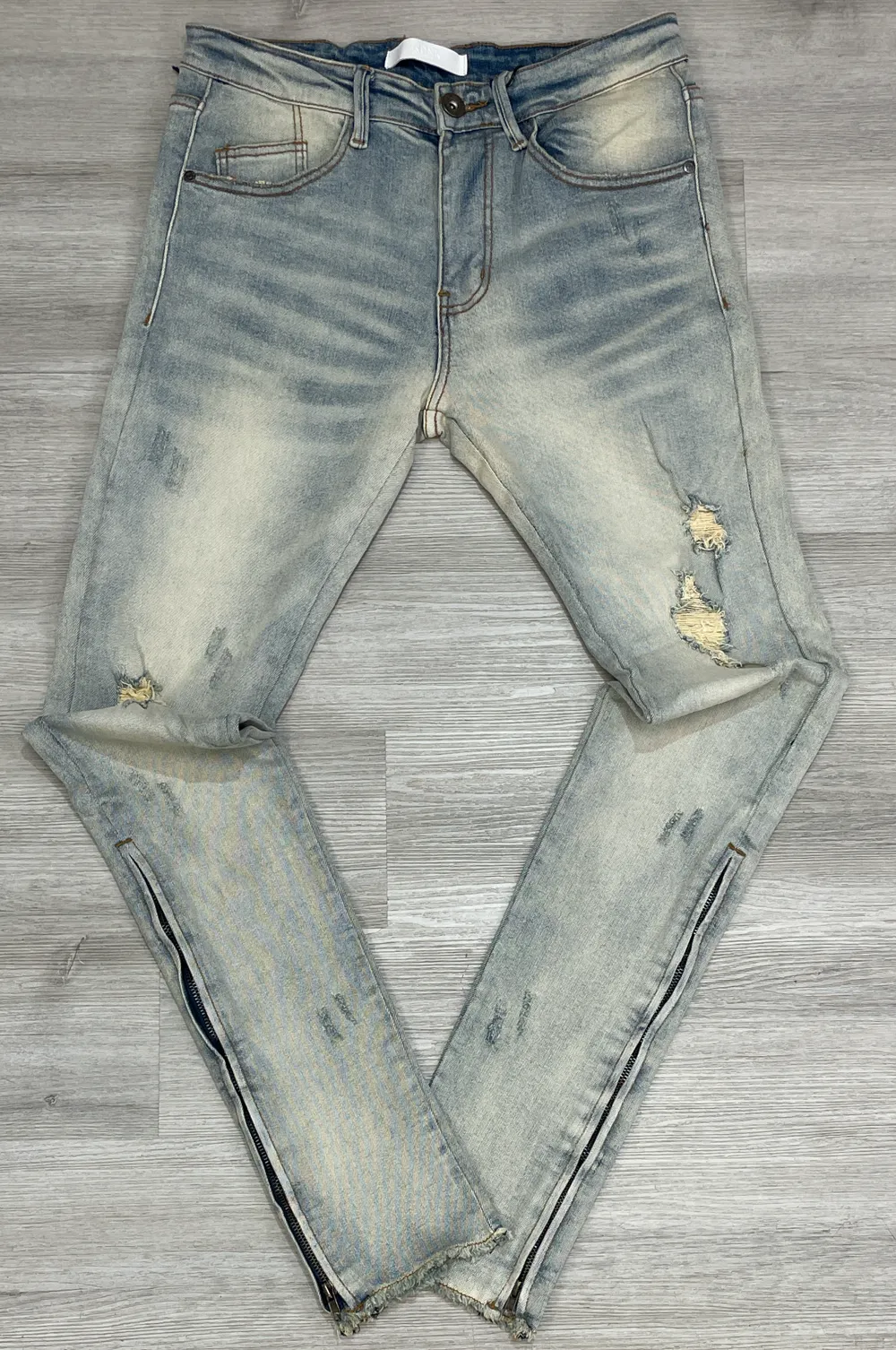 KDNK - ankle zippered skinny flare jeans