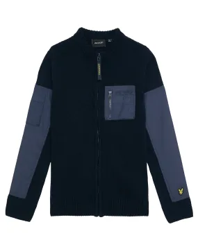 Kids Tonal Nylon Trim Cardigan