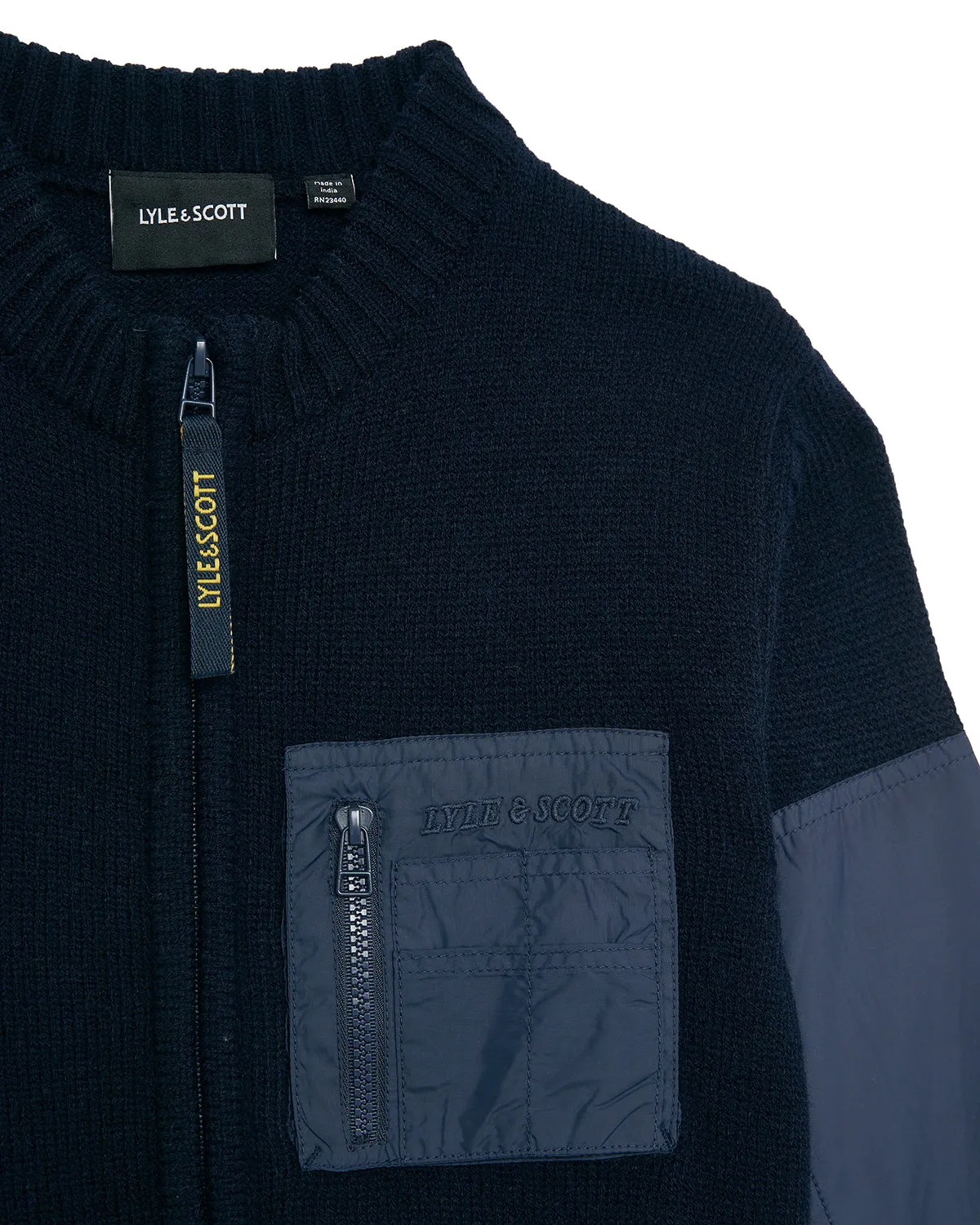 Kids Tonal Nylon Trim Cardigan