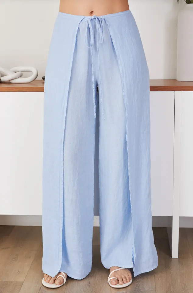 LINEN PANTS WITH SIDE PANEL