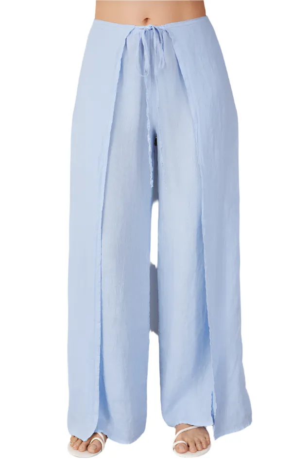 LINEN PANTS WITH SIDE PANEL